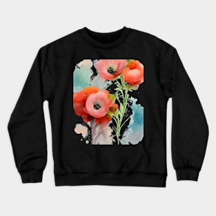 Red poppies watercolor painting #3 Crewneck Sweatshirt